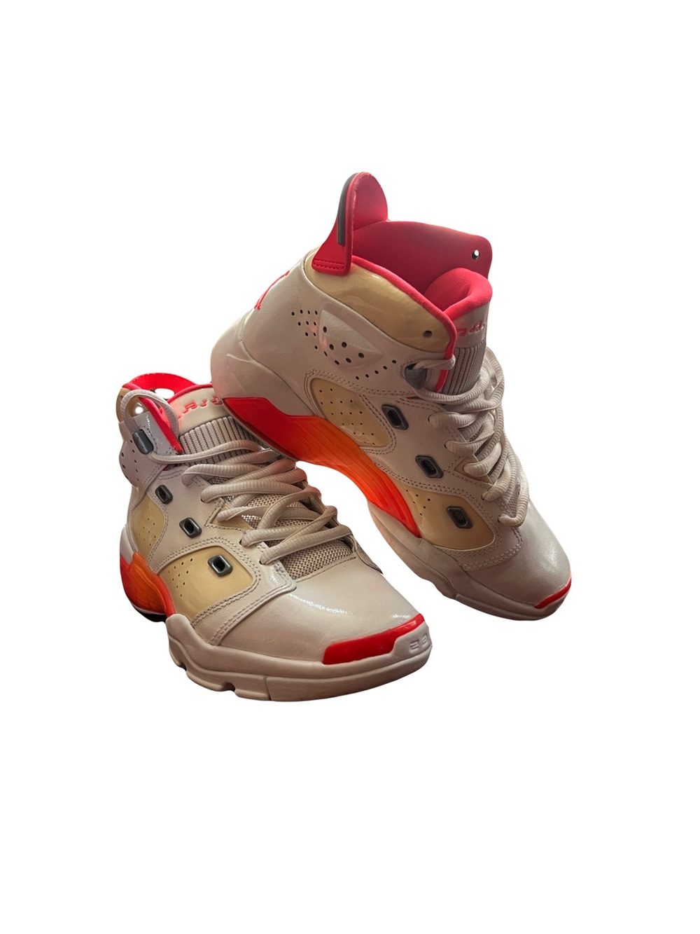 Music Note Cream and Pink High-Top Athletic Shoes